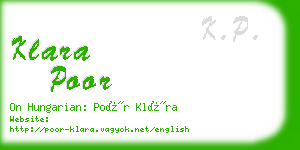 klara poor business card